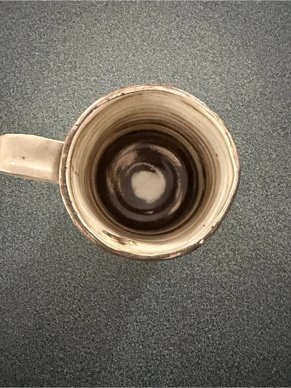 Handmade Ceramic Mug with Brown and Cream Bands